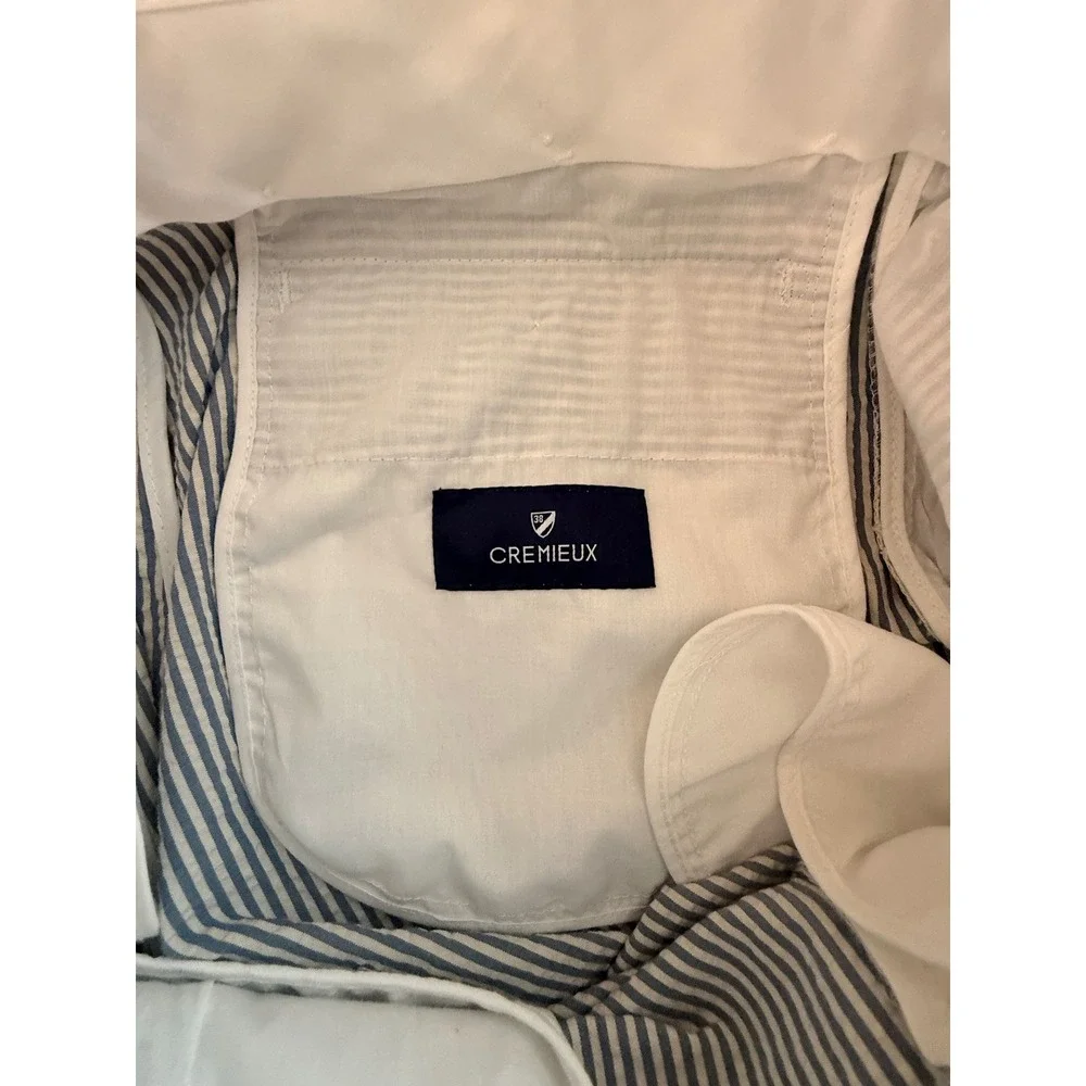 Cremieux Mens Preppy Seersucker Striped Cotton Pants Blue White 32x30